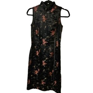 H&M Women's Size 4 Sleeveless Black Floral Dress